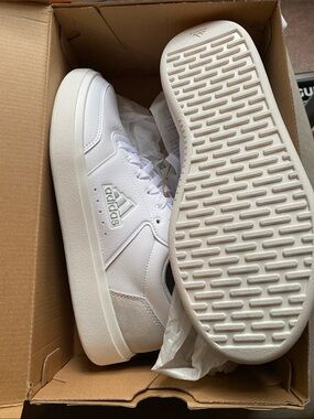 adidas White Low-Top Leather Casual Sneakers